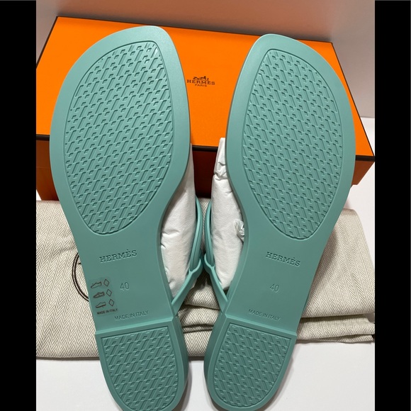 Brand new Hermes Egerie Sandals color Vert Embrun size EU 40 - Picture 3 of 6